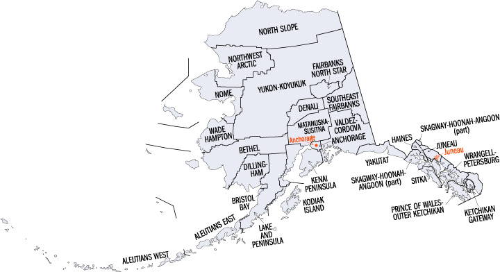 ALASKA covid-19 data map